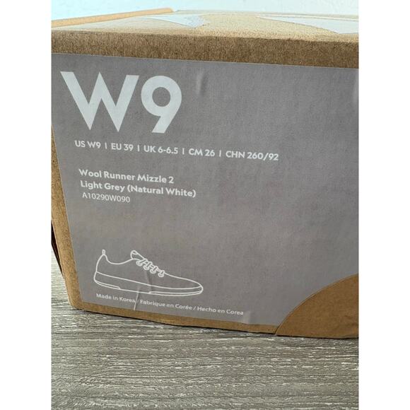 Size 9 -New! Allbirds Wool Runner Mizzle Sneakers - Light Grey / White Womens - Picture 8 of 8